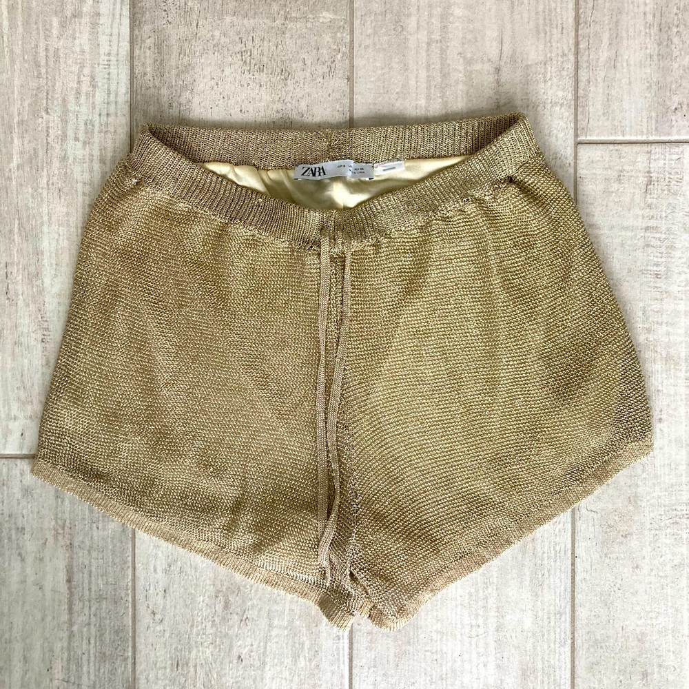 Zara Gold Lined Mesh Shorts